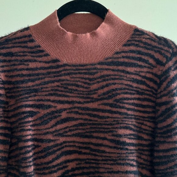 Striped Cowl Neck Sweater - Black and Brown - Picture 3 of 6